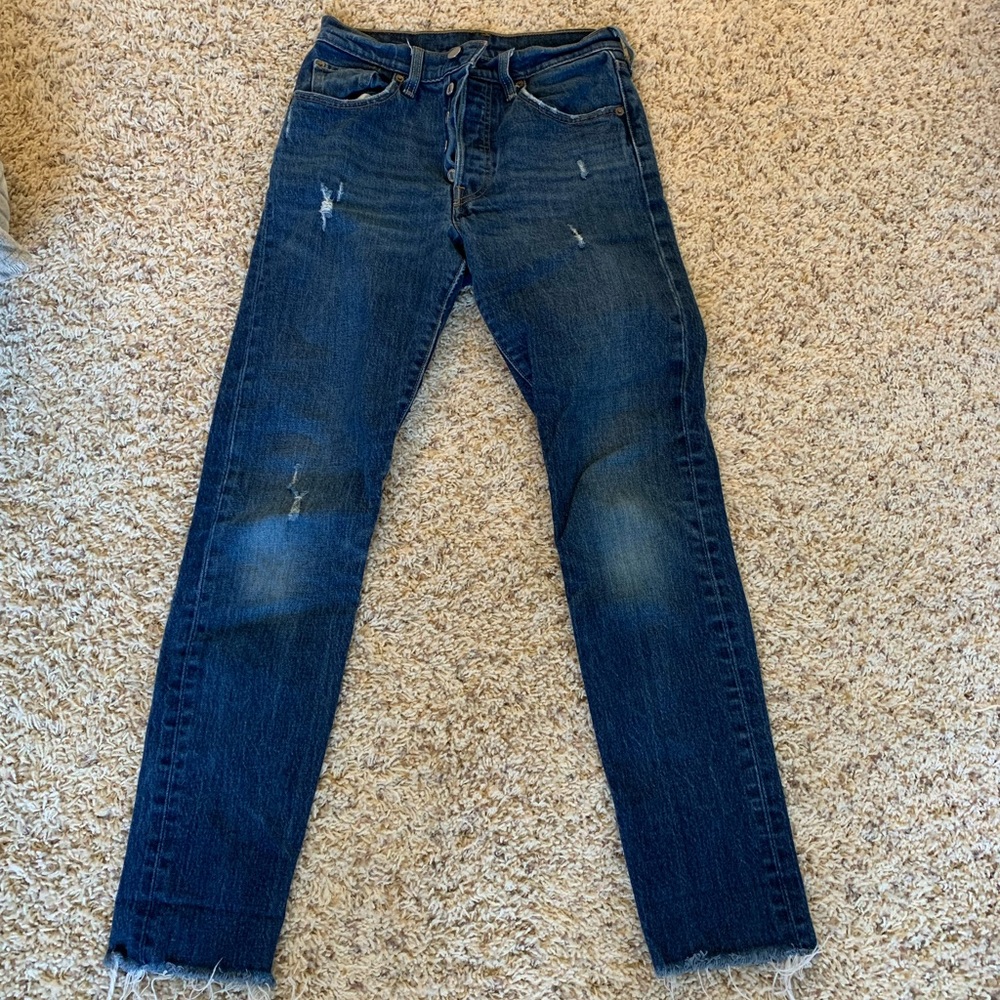 Levi button up 501s skinny jeans